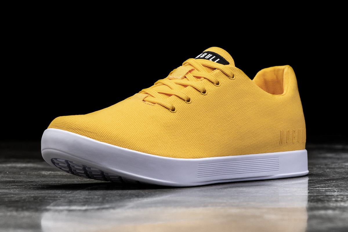 Nobull Canvas Men\'s Trainers Yellow | Australia (RB5301)